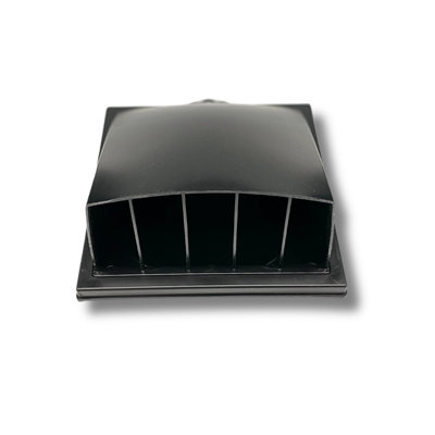 AirTech-UK Black Cowl Outlet Grille Wall Vent 150mm/6" Round Rear Spigot and Wind Baffle Back draught Shutter - 3