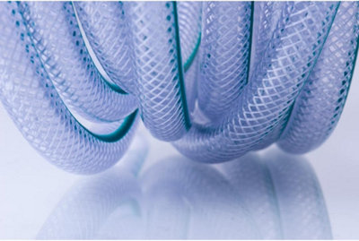 AirTech-UK Clear Braided 1/2" PVC Flexible Tubing Pipe Reinforced Vinyl Water Hose Tube 20 Meter with 2 Hose Clips - 3