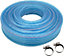 AirTech-UK Clear Braided  1/4" PVC Flexible Tubing Pipe Reinforced Vinyl Water Hose Tube 5 Meter with 2 Hose Clips