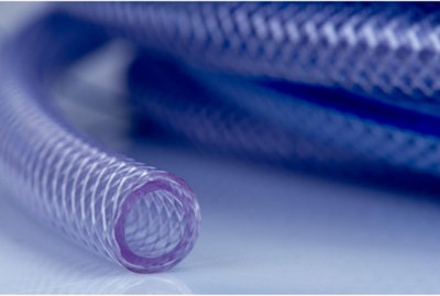 AirTech-UK Clear Braided  5/8" PVC Flexible Tubing Pipe Reinforced Vinyl Water Hose Tube 10 Meter with 2 Hose Clips