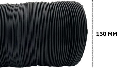 AirTech-UK Combi ducting 150mm Dia 6" Black Flexible Ducting Combi Duct Aluminium  (2.5 Meter)