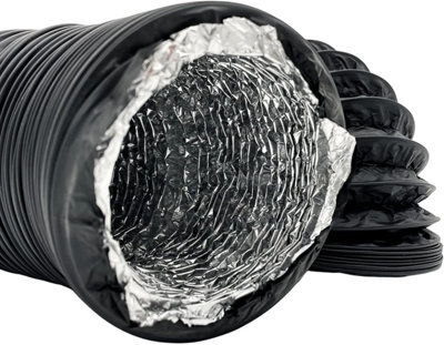 AirTech-UK Combi ducting 150mm Dia 6" Black Flexible Ducting Combi Duct Aluminium  (2.5 Meter) - 4