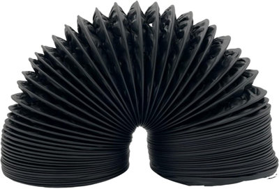 AirTech-UK Combi ducting 200mm Dia 8" Black Flexible Ducting Combi Duct Aluminium Ventilation Ducting (2.5 Meter)