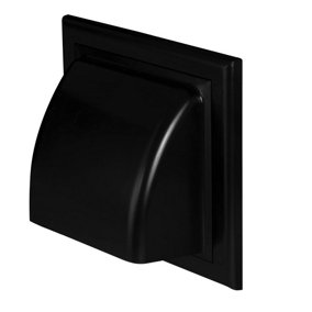 AirTech-UK Cowl Gravity Flap Wall Non-Return Valve Cowl Duct Cover Air Vent Black-100mm