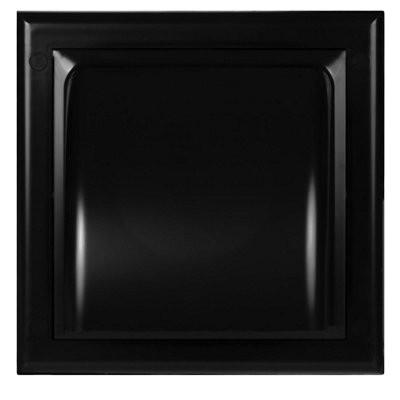 AirTech-UK Cowl Gravity Flap Wall Non-Return Valve Cowl Duct Cover Air Vent Black-100mm