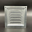 AirTech-UK Flat Metal Fixed Grille 125x125mm with FlyScreen - External/Internal Mounting for Ventilation & Air Conditioning
