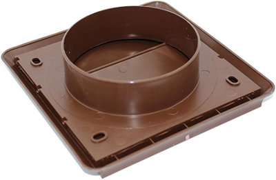 AirTech-UK Gravity Grille Brown 155mm External with 100mm - 4 inch Round Rear Spigot and Not-Return Shutters Ducting Air Vent - 4