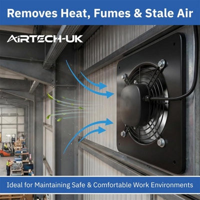 AirTech-UK Industrial Axial Commercial Extractor Fan Ventilator Exhaust ...