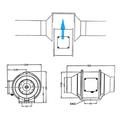 AirTech-UK Inline Bathroom Loft Extractor Fan Kit with LED Light and Run on Timer 100mm  / 4"" - 3