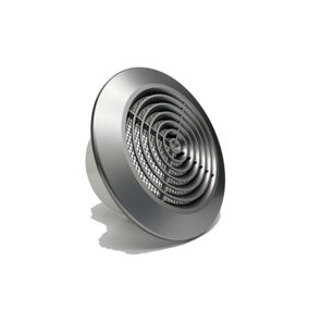 AirTech-UK Internal Ventilation Round Satin Silver Grille 100mm / Dia 4" - Easy Disassembly, Insect Screen, Nylon Mesh