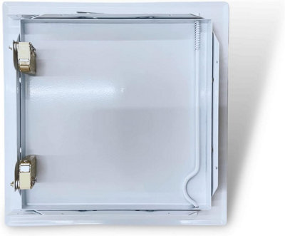 AirTech-UK Metal Access Panel Push Lock Inspection Panel Door Push Open Hinge Wall or Ceiling Mounted  (300 x 300 mm)