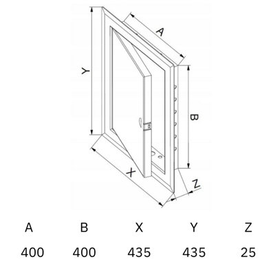 AirTech-UK Metal Access Panel Push Lock Inspection Panel Door Push Open Hinge Wall or Ceiling Mounted  (400 x 400 mm) - 9