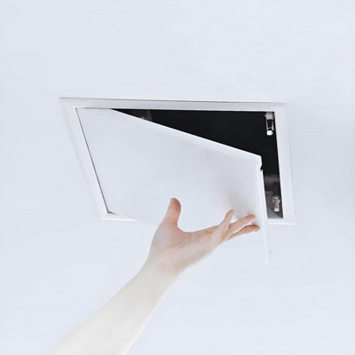 AirTech-UK Metal Access Panel Push Lock Inspection Panel Door Push Open Hinge Wall or Ceiling Mounted  (500 x 500 mm) - 8