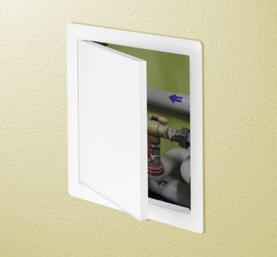 AirTech-UK Metal Access Panel Push Lock Inspection Panel Door Push Open Hinge Wall or Ceiling Mounted (600 x 600 mm)