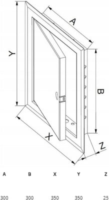 AirTech-UK Metal Access Panel with Pull Open Inspection Panel Door 300 x 300 mm