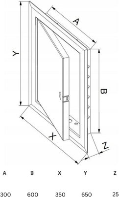 AirTech-UK Metal Access Panel with Pull Open Inspection Panel Door 300 x 600 mm