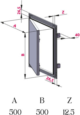 AirTech-UK Plasterboard Access Panels with Aluminium Frame Inspection Hatch Revision Door (KRAL-14 (500X500)) - 3