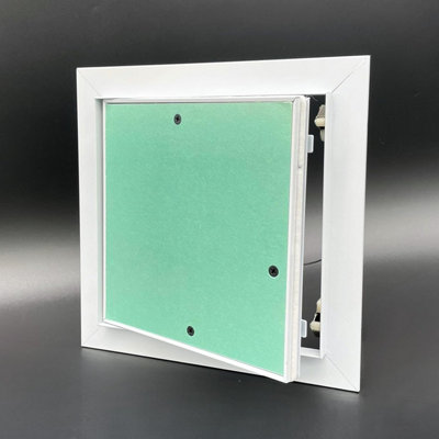 AirTech-UK Plasterboard Aluminium Access Panel Inspection Hatch Walls and Ceilings Detachable Hinged Push Lock Door (500 x 500 mm) - 5