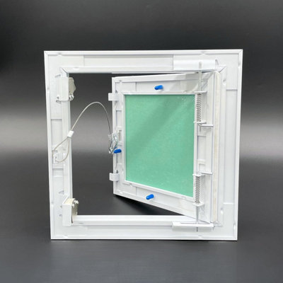 AirTech-UK Plasterboard Aluminium Access Panel Inspection Hatch Walls and Ceilings Detachable Hinged Push Lock Door (600 x 600mm)