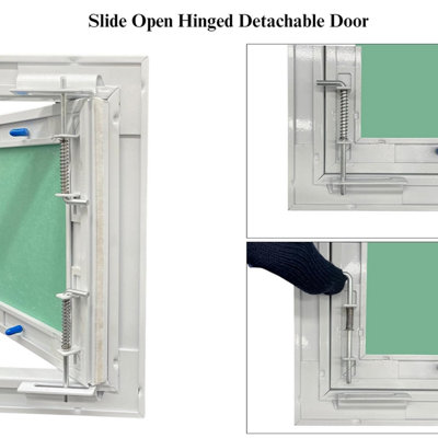 AirTech-UK Plasterboard Aluminium Access Panel  Walls and Ceilings Detachable Hinged Push Lock Door (200 x 200 mm) - 4