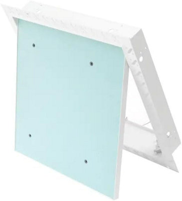 AirTech-UK Plasterboard Steel Access Panel Beaded Frame Inspection Hatch Detachable Push Lock Door (450MM X 450MM)