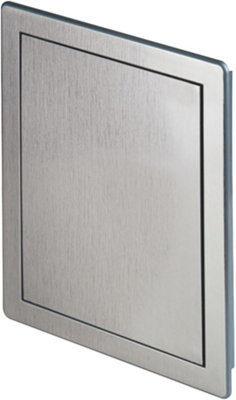 AirTech-UK Silver Access Panel - 200 x 300mm (8" x 12") Plastic Inspection Door  Sateen Silver Color