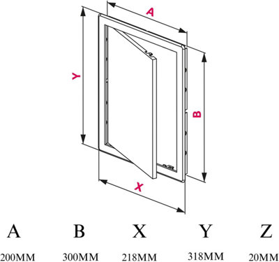 AirTech-UK Silver Access Panel - 200 x 300mm (8" x 12") Plastic Inspection Door  Sateen Silver Color