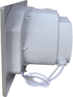 AirTech-UK Silver Bathroom Extractor Fan with 12 W LED Light Ceiling 100mm / 4 inches Exhaust Fan