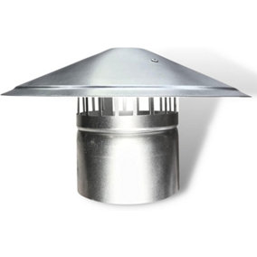 AirTech-UK Stainless Steel Roof Cowl 150mm Ducting Pipe Woodburner Flue Liner Ventilation Pipe Rain hat Chimney Pot  (150mm/6")