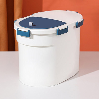Airtight Flip-Up Lid Movable Pet Food Storage Container with Scoop and Cup