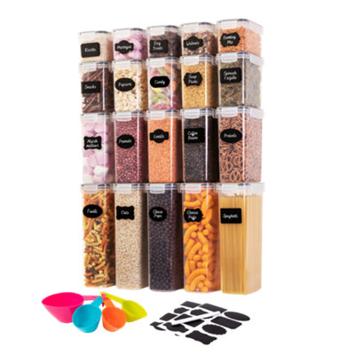 Airtight Kitchen Food Storage Containers for Cereal, Pasta, Flour, Rice ...