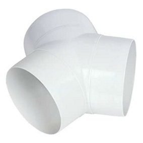Airvent 404144 Ventilation Ducting 3 Way Y Piece - 100mm (White)