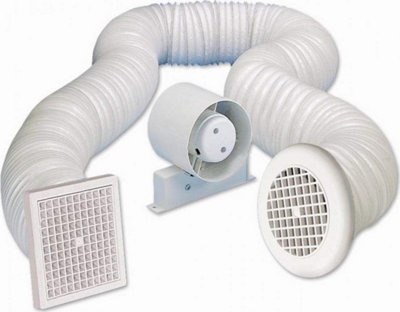 Airvent 434446A Inline Loft Extractor Fan with Timer 4" / 100mm for ...