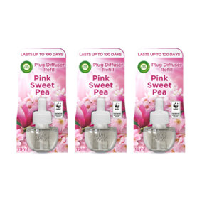 Airwick Air Freshener Electrical Plug Refill Pink Sweet Pea 19ml (Pack Of 3)
