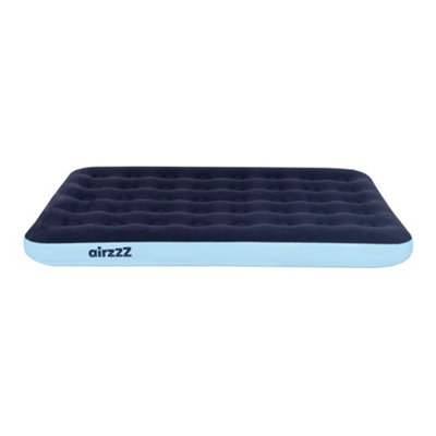 airzzZ Inflatable Double Flocked Air Bed for Camping, Outdoor & Indoor Mattress