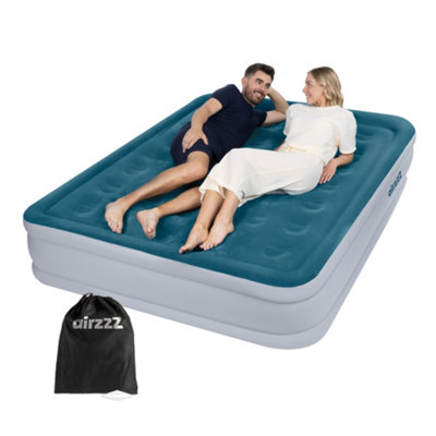 airzzZ Inflatable High Raised Double Air Bed for Camping, Outdoor Adventures & Indoor Comfort