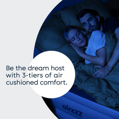 AirzzZ Slumber Plus Double Air Bed with Built-in Electric Pump, Outdoor & Indoor Mattress