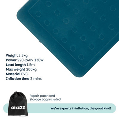 AirzzZ Slumber Plus Double Air Bed with Built-in Electric Pump, Outdoor & Indoor Mattress
