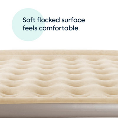 airzzZ SlumberPlus Double Air Bed Beige with Built In Electric Pump