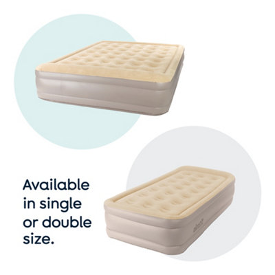 airzzZ SlumberPlus Double Air Bed Beige with Built In Electric Pump