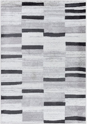 AISHA Scandi Modern Black Area Rug 200 x 275 cm