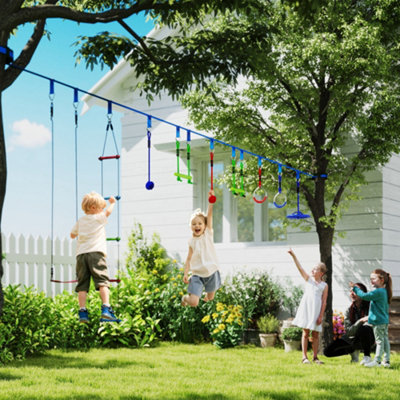 AIYAPLAY 10-Piece Zip Line for Kids, for Outdoor, Garden