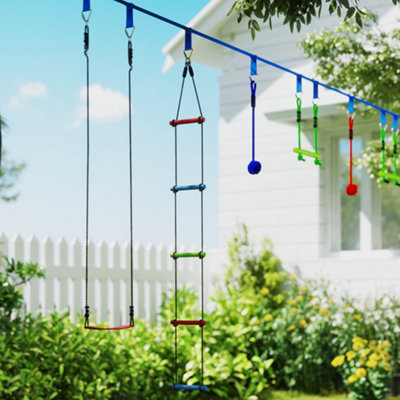 AIYAPLAY 10-Piece Zip Line for Kids, for Outdoor, Garden