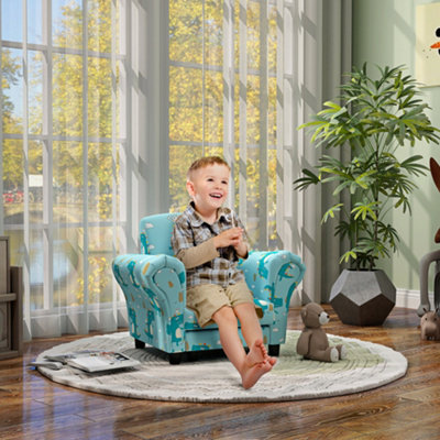 AIYAPLAY 2 Piece Kids Sofa Set with Dinosaur Design for Nursery Blue DIY at B Q
