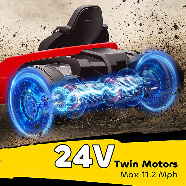Karting Électrique 24V pour Enfants 8-12 Ans, 2 Moteurs 300W, Fonction Drift, Musique, Jusqu'à 13 km/h | Leroy Merlin Karting Électrique 24V pour Enfants 8-12 Ans, 2 Moteurs 300W, Fonction Drift, Musique, Jusqu'à 13 km/h | Leroy Merlin