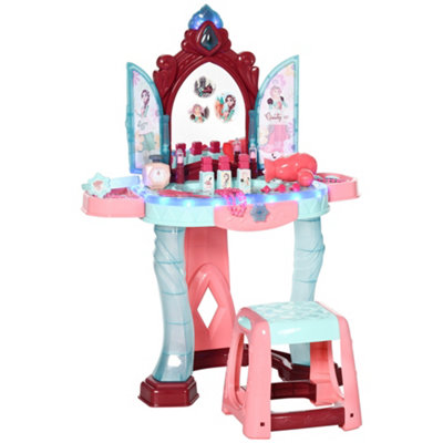 AIYAPLAY 31 Piece Kids Dressing Playset w/ Princess Mirror, Light & Sound