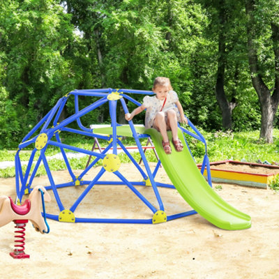 AIYAPLAY 6.3FT Dome Climber with Slide 2 in 1 Kids Climbing Set Children Climbing Frame