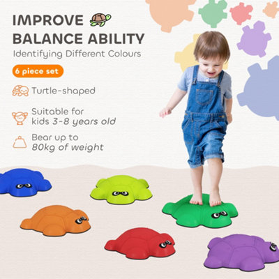 AIYAPLAY 6PCs Kids Stepping Stones, Turtle-Shaped Stackable