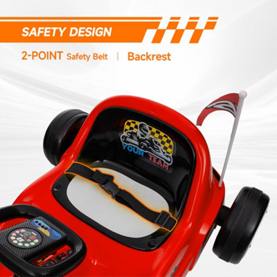 AIYAPLAY Kart Eléctrico Infantil 6V – Con Luces, Música Y Bocina, Velocidad 3 Km/h, Carga Máxima 50 Kg, Para Niños +3 Años (Azul)