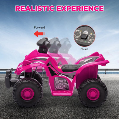 AIYAPLAY Quad Eléctrico Infantil 6V Para Niños De 3 A 8 Años – Velocidad Máxima 3 Km/h Con Luces Y Música
